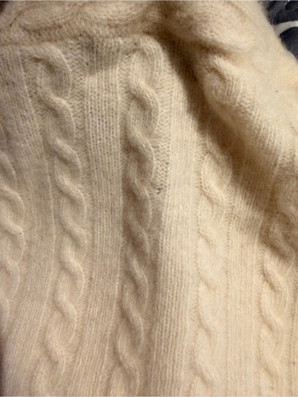 Ralph Lauren Cream Cable-Knit Shawl Collar Sweater - Picture 3 of 3